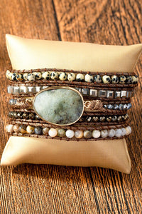 34 inch natural stone boho bracelet