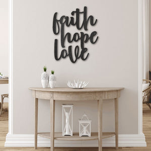 Faith-Hope-Love Steel Sign