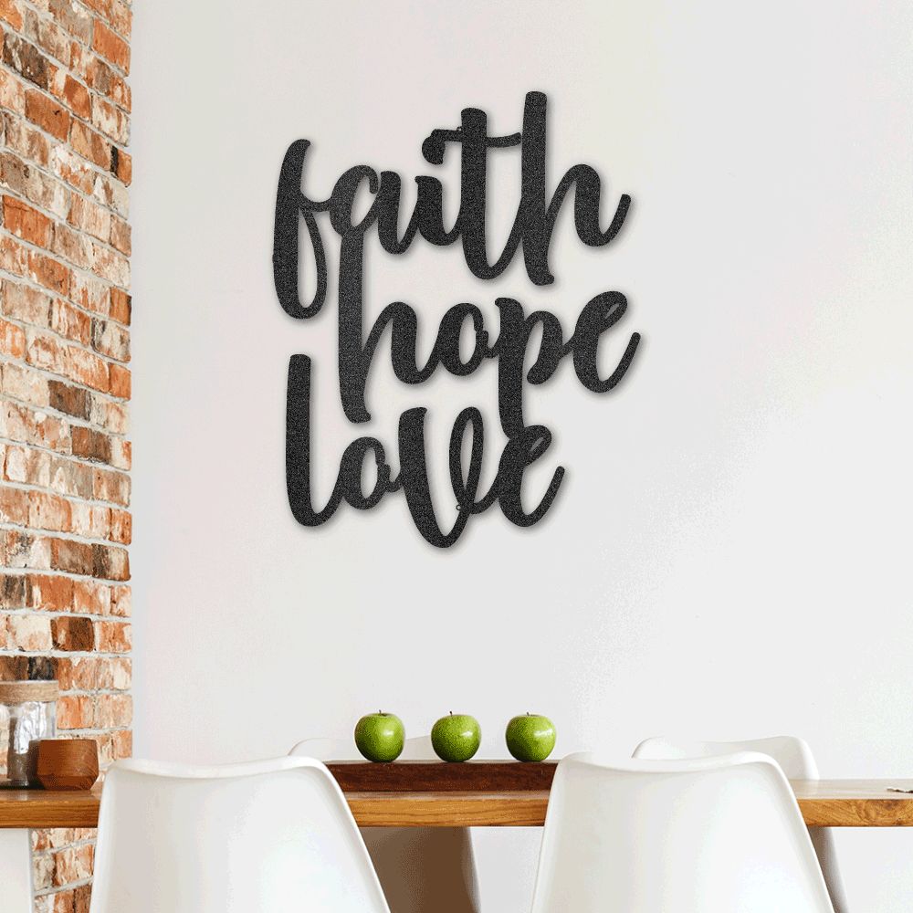Faith-Hope-Love Steel Sign